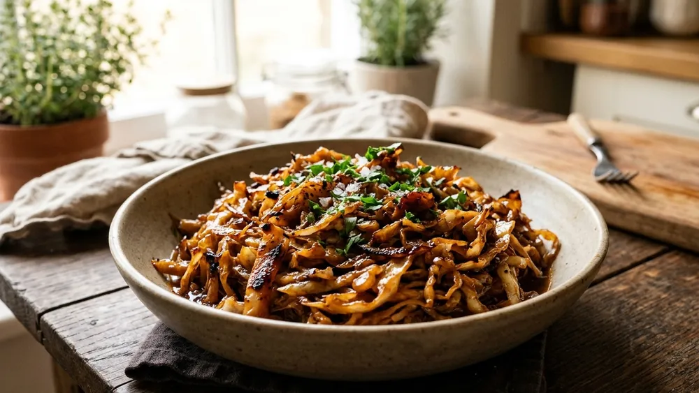 Slow Cooker Pulled Cabbage