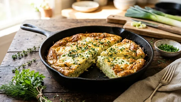 Spring Leek & Goat Cheese Frittata