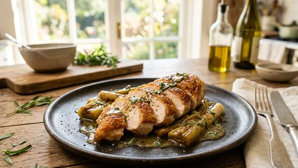 Pan-Seared Chicken with Tarragon Reduction