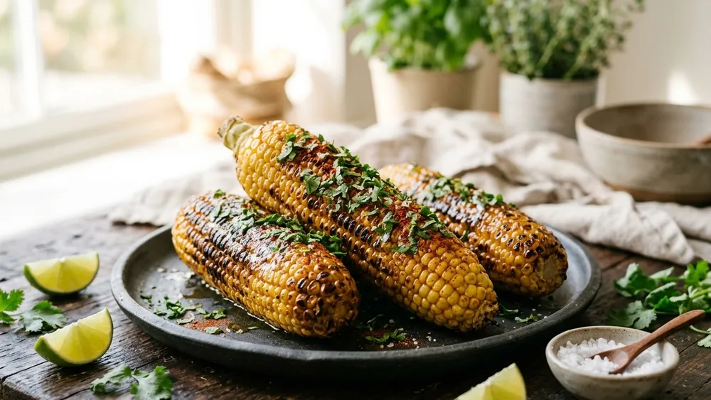 Charred Sweet Corn with Lime-Coriander Butter