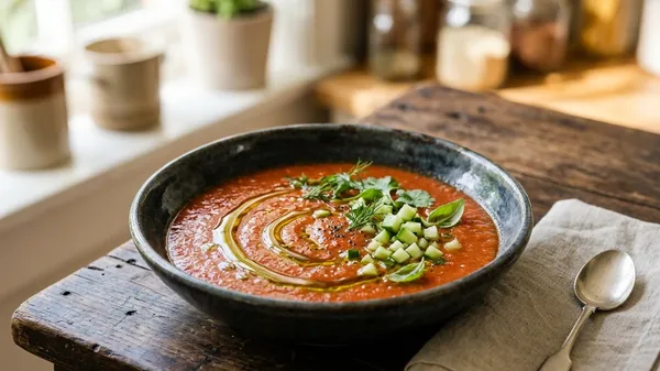 Chilled Andalusian Summer Gazpacho