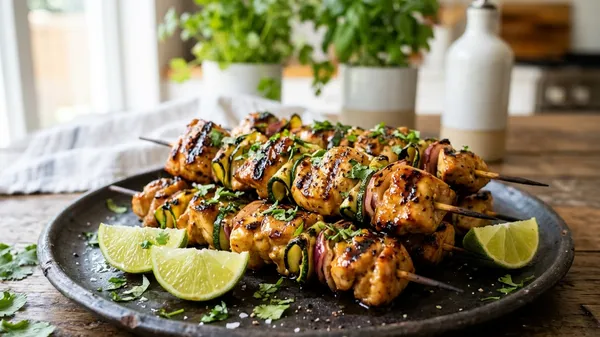 Grilled Honey-Lime Chicken Skewers