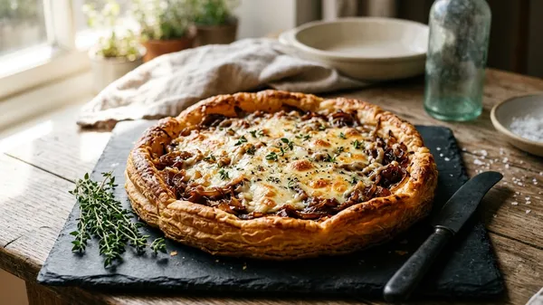 Golden Caramelized Onion & Gruyère Tart
